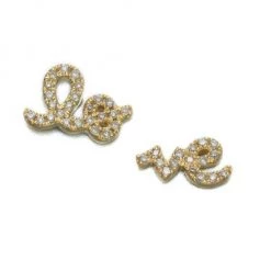 Sydney Evan Diamond & 14K Yellow Gold Split Love Stud Earrings
