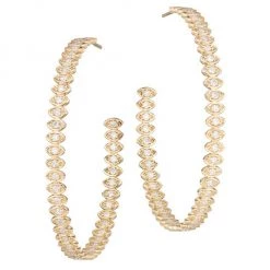 Sydney Evan 18K Yellow Gold & Diamond Evil Eye Hoop Earrings