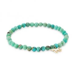 Sydney Evan 14K Yellow Gold, Turquoise & Enamel Unicorn Charm Bracelet