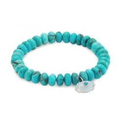 Sydney Evan 14K Yellow Gold, Turquoise & Aquamarine Evil Eye Charm Bracelet