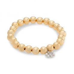 Sydney Evan Two-Tone 14K Yellow Gold & Diamond Eye Charm Bracelet