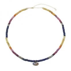 Sydney Evan 14K Yellow Gold, Sapphire & Labradorite Evil Eye Pendant Necklace
