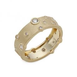 Sydney Evan 14K Yellow Gold & Diamond Anniversary Cigar Ring