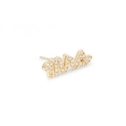 Sydney Evan 14K Yellow Gold & Diamond 'Mrs' Stud Earring