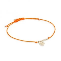 Sydney Evan 14K Yellow Gold & Ohm Charm Tangerine Cord Bracelet