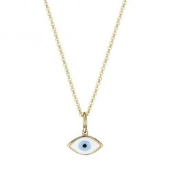 Sydney Evan 14K Yellow Gold & Enamel Medium Evil Eye Charm Necklace