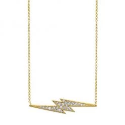 Sydney Evan 14K Yellow Gold & Diamond Lightening Bolt Pendant Necklace