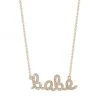 Sydney Evan Pave Diamond & 14K Yellow Gold Script Babe Necklace
