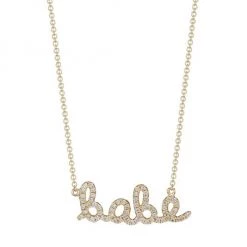 Sydney Evan Pave Diamond & 14K Yellow Gold Script Babe Necklace