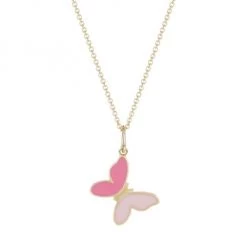 Sydney Evan Enamel Butterfly Charm Necklace
