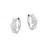 Sydney Evan 14K White Gold & Diamond Cocktail Huggie Hoop Earrings