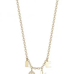 Sydney Evan Happy Love Pure 14K Yellow Gold & Diamond Charm Necklace
