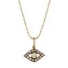 Sydney Evan Evil Eye 14K Yellow & Black Gold, Diamond & Brown Diamond Necklace