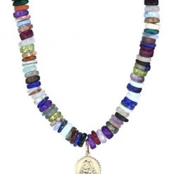 Sydney Evan 14K Yellow Gold, Opal & Ruby Heishi Buddah Charm Beaded Necklace