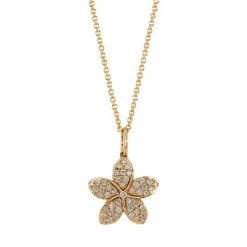Sydney Evan 14K Yellow Gold & Diamond Plumeria Pendant Necklace