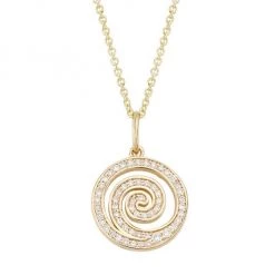 Sydney Evan 14K Yellow Gold & Diamond Spiral Pendant Necklace