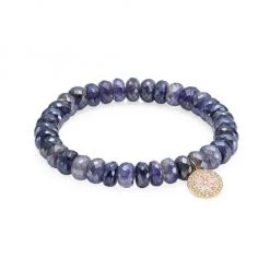 Sydney Evan 14K Yellow Gold, Diamond & Iolite Kaleidoscope Charm Beaded Bracelet