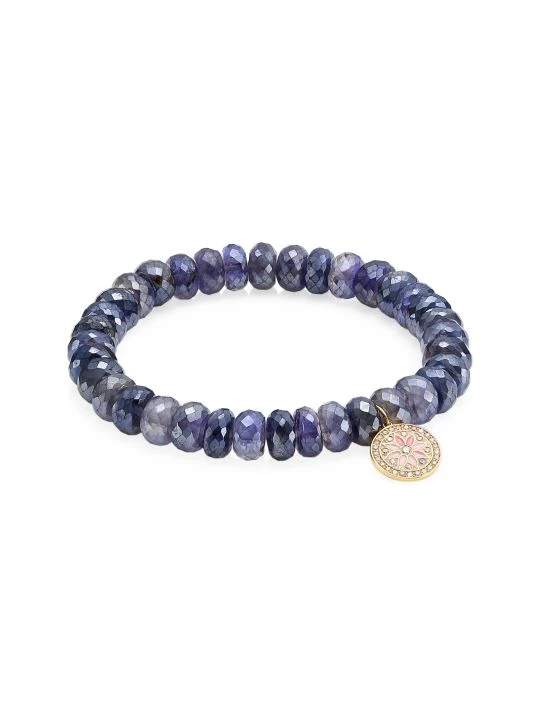 Sydney Evan 14K Yellow Gold, Diamond & Iolite Kaleidoscope Charm Beaded Bracelet 3 Sydney Evan 14K Yellow Gold, Diamond & Iolite Kaleidoscope Charm Beaded Bracelet