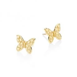 Sydney Evan 14K Yellow Gold Butterfly Stud Earrings
