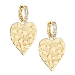 Sydney Evan 14K Yellow Gold & Diamond Heart Drop Earrings