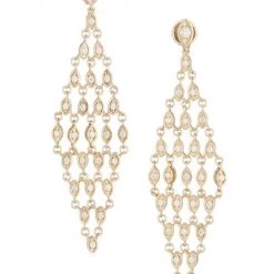 Sydney Evan 14K Yellow Gold & Diamond Evil-Eye Chain-Mail Drop Earrings