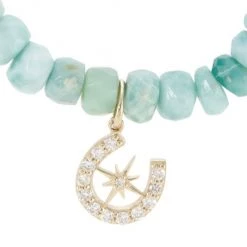 Sydney Evan 14K Yellow Gold, Turquoise, & Diamond Starburst Horseshoe Charm Bracelet -Sydney Evan Online Shop unnamed file 462