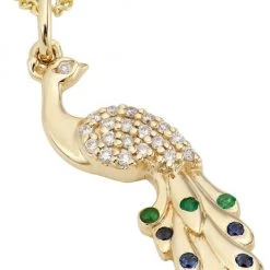 Sydney Evan 14K Yellow Gold & Multi-Gemstone Peacock Pendant Necklace -Sydney Evan Online Shop unnamed file 466