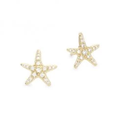 Sydney Evan 14K Yellow Gold & Diamond Starfish Stud Earrings