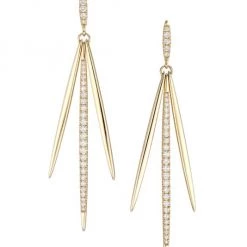Sydney Evan 14K Yellow Gold & Diamond Needle Drop Earrings