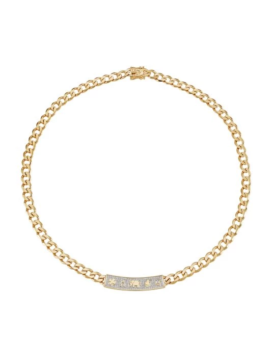 Sydney Evan Luck Icons 14K Yellow Gold & Diamond Bar Necklace 3 Sydney Evan Luck Icons 14K Yellow Gold & Diamond Bar Necklace