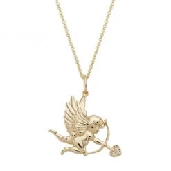 Sydney Evan 14K Yellow Gold & Diamond Cupid Pendant Necklace
