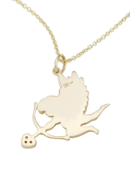 Sydney Evan 14K Yellow Gold & Diamond Cupid Pendant Necklace 6 Sydney Evan 14K Yellow Gold & Diamond Cupid Pendant Necklace - Image 4