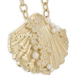Sydney Evan 14K Yellow Gold, Diamond, & 2-3MM Pearl Clamshell Pendant Necklace 9 Sydney Evan 14K Yellow Gold, Diamond, & 2-3MM Pearl Clamshell Pendant Necklace -Sydney Evan Online Shop unnamed file 523