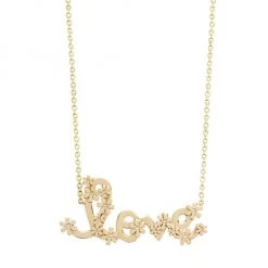 Sydney Evan 14K Yellow Gold & Diamond "Love" Pendant Necklace