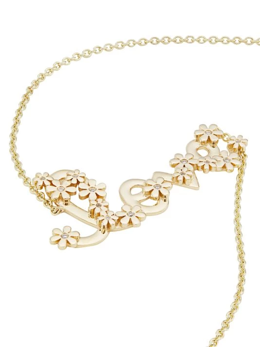 Sydney Evan 14K Yellow Gold & Diamond "Love" Pendant Necklace 6 Sydney Evan 14K Yellow Gold & Diamond "Love" Pendant Necklace - Image 4