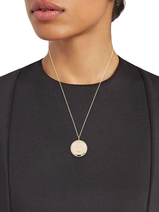 Sydney Evan 14K Yellow Gold & Diamond Happy-Face-Coin Pendant Necklace 4 Sydney Evan 14K Yellow Gold & Diamond Happy-Face-Coin Pendant Necklace - Image 2