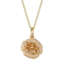 Sydney Evan 14K Yellow Gold & Diamond Peony Pendant Necklace