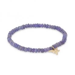 Sydney Evan 14K Yellow Gold, Tanzanite & Multi-Stone Hummingbird Charm Bracelet