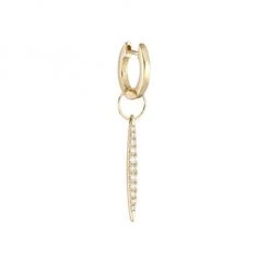 Sydney Evan 14K Yellow Gold & Diamond Small Needle Drop Earring