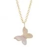 Sydney Evan 14K Yellow Gold, Mother-Of-Pearl, & Diamond Large Butterfly Pendant Necklace