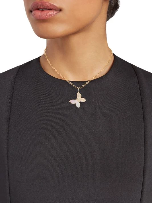 Sydney Evan 14K Yellow Gold, Mother-Of-Pearl, & Diamond Large Butterfly Pendant Necklace 4 Sydney Evan 14K Yellow Gold, Mother-Of-Pearl, & Diamond Large Butterfly Pendant Necklace - Image 2