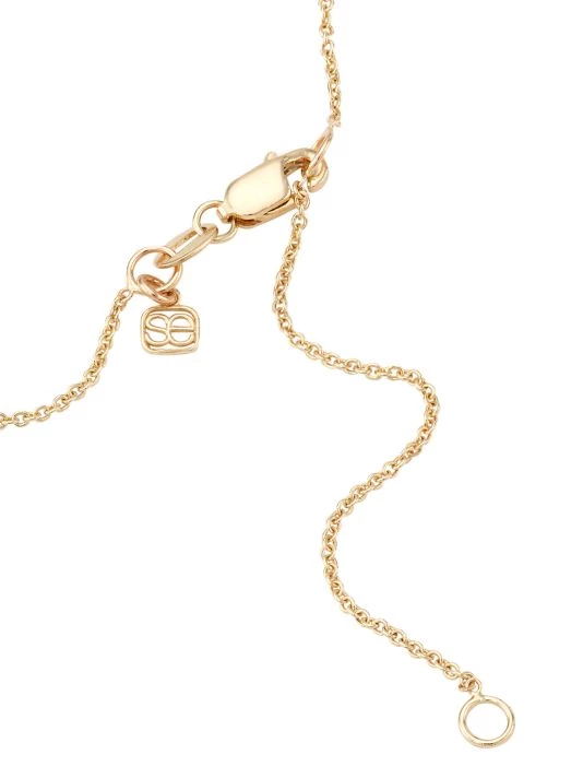 Sydney Evan 14K Yellow Gold, Diamond, & Orange Sapphire Plumeria Pendant Necklace 5 Sydney Evan 14K Yellow Gold, Diamond, & Orange Sapphire Plumeria Pendant Necklace - Image 3