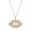 Sydney Evan 14K Yellow Gold & Pavé Diamond Lip Pendant Necklace