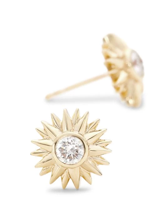 Sydney Evan 14K Yellow Gold & Diamond Sunflower Stud Earrings 6 Sydney Evan 14K Yellow Gold & Diamond Sunflower Stud Earrings - Image 4