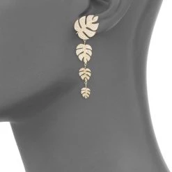 Sydney Evan 14K Yellow Gold & Diamond Monstera Leaf Drop Earrings -Sydney Evan Online Shop unnamed file 587