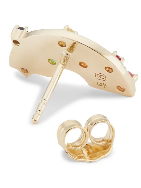 Sydney Evan Whimsical Rainbow 14K Yellow Gold & Multi-Gemstone Single Stud Earring 5 Sydney Evan Whimsical Rainbow 14K Yellow Gold & Multi-Gemstone Single Stud Earring - Image 3
