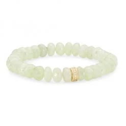 Sydney Evan 14K Yellow Gold, Mystic Prehnite, & Diamond Stretch Bracelet