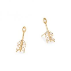 Sydney Evan 14K Yellow Gold & Diamond Evil-Eye Arrow Stud Earrings