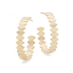 Sydney Evan Pure 14K Yellow Gold Medium Marquise Hoop Earrings