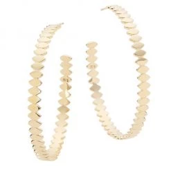 Sydney Evan Pure 14K Yellow Gold Large Marquise Hoop Earrings